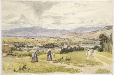 Vue de Tlaxcala et Ixtaccihuatl au Mexique - Adela Breton