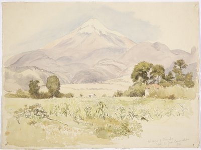 Volcan Orizaba, près de S Juan, Coscomatepec, Mexique (aquarelle) - Adela Breton