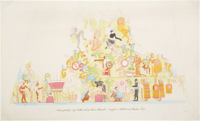 Peinture murale de la partie inférieure du toit, extrémité sud de la chambre intérieure, Temple A, Chichen Itza, Mexique - Adela Breton