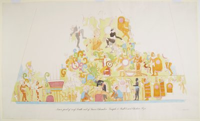 Peinture murale de la partie inférieure du toit, extrémité sud de la chambre intérieure, Temple A, Chichen Itza, Mexique - Adela Breton