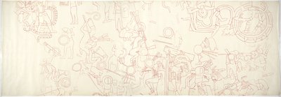 Mur sud, Temple Supérieur des Jaguars, Chichen Itza, Mexique Quartier nord central - Adela Breton