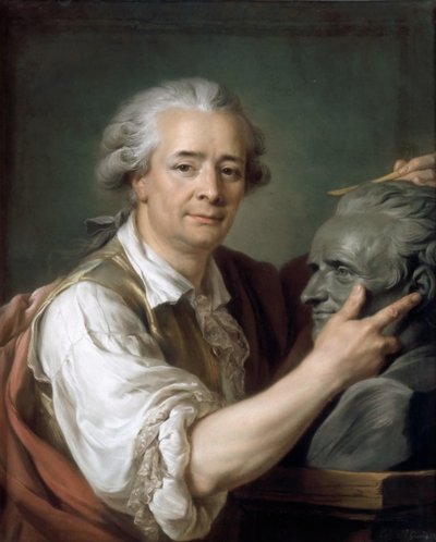 Augustin Pajou 1730-1809 sculptant un buste de son maître Lemoyne le Jeune, 1782 - Adelaide Labille Guiard
