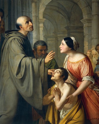 Saint Mauro Abbé redonnant la vue à un jeune aveugle - Adeodato Malatesta or Malatesti