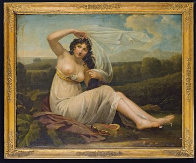 Jeune femme assise dans un paysage - Adèle Varillat