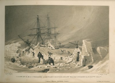 Équipage du H.M.S. Terror complétant les murs de neige pendant une forte tempête - Admiral William Henry Smyth