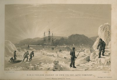 H.M.S. Terror gelé dans la glace au large du Cap Comfort - Admiral William Henry Smyth