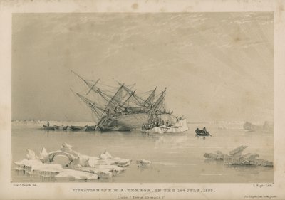 Situation du H.M.S. Terror le 14 juillet - Admiral William Henry Smyth