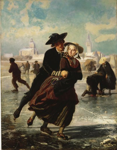 Amoureux Patinant - Adolf Alexander Dillens