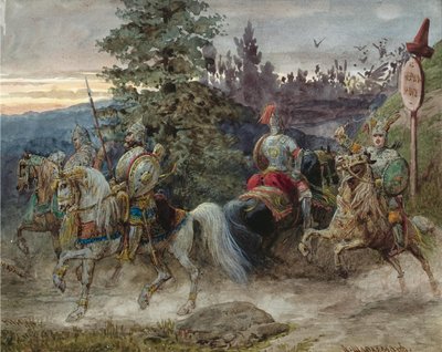 La Route de Chernomor. Illustration du poème Ruslan et Ludmila par A. Pouchkine - Adolf Charlemagne