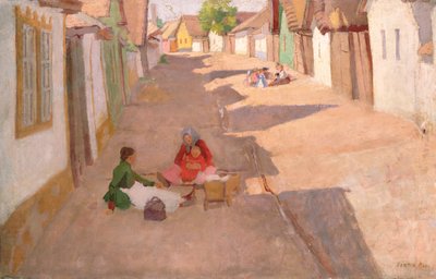 Rue de village en Hongrie - Adolf Fenyes