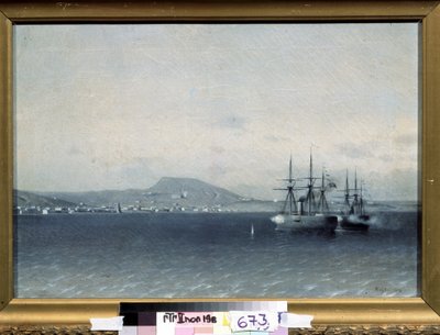 Guerre russo-turque de 1877-1878 : La ville de Theodosie en Crimée bombardée par la flotte turque en 1878 - Adolf Fessler