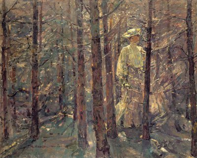 Femme dans un bois - Adolf Hoelzel