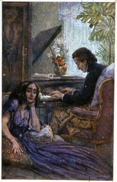 Le compositeur Chopin et le romancier George Sand - Adolf Karpellus