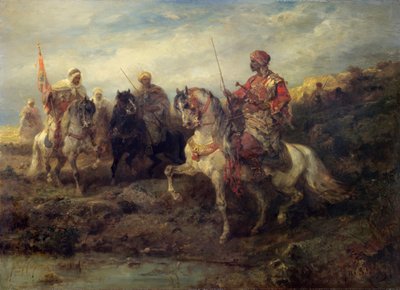 Guerriers arabes à cheval - Adolf Schreyer