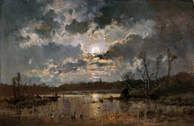 Clair de lune sur le lac - Adolf Stademann