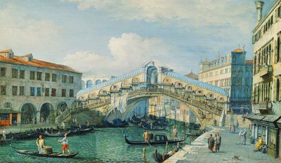Le pont du Rialto sur le Grand Canal, Venise - Adolf Sukkert
