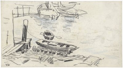 Quai avec des bateaux - Adolf le Comte