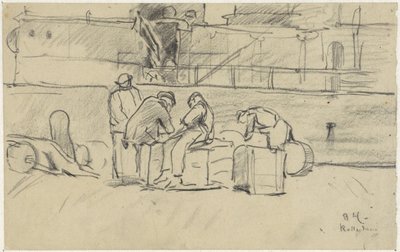 Travailleurs au quai de Rotterdam - Adolf le Comte