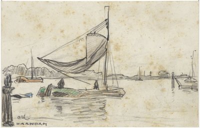 Voiliers sur la Zaan près de Zaandam - Adolf le Comte