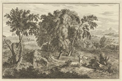 Femme touchée par une flèche dans un paysage arcadien - Adolf van der Laan