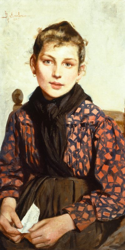 Jeune fille assise - Adolfo Belimbau