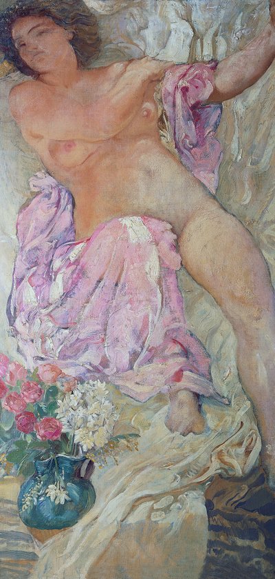 Femme avec des fleurs - Adolfo de Carolis