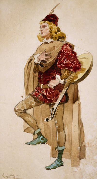 Croquis de costume pour Zanetto, opéra de Pietro Mascagni - Adolfo Hohenstein