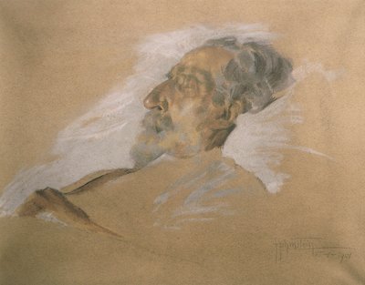 Giuseppe Verdi sur son lit de mort - Adolfo Hohenstein