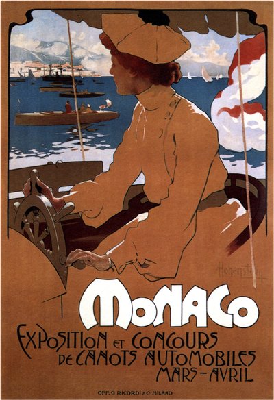 Monaco: Exposition de Canots Automobiles, 1900 - Adolfo Hohenstein