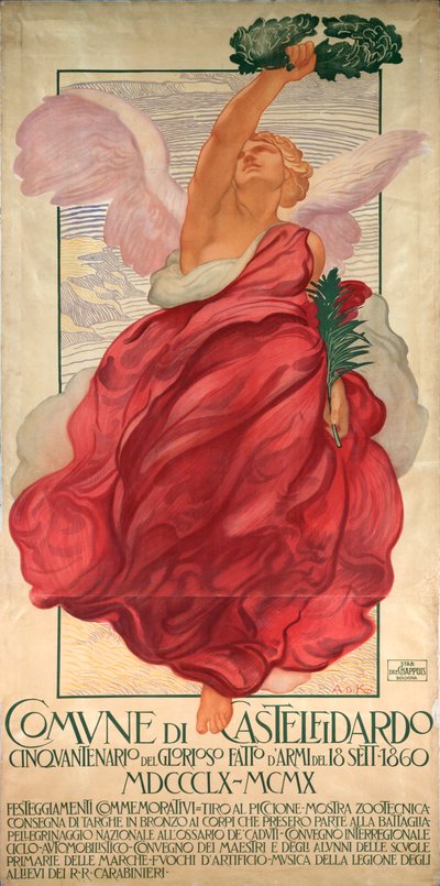 Affiche pour le cinquantième anniversaire de la bataille de Castelfidardo - Adolfo de Carolis