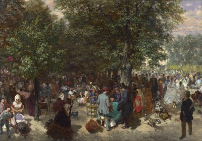Après-midi dans les jardins des Tuileries - Adolph Menzel