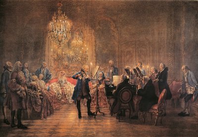 Concert pour flûte avec Frédéric le Grand à Sanssouci - Adolph Menzel