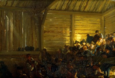 Théâtre paysan au Tyrol, 1859 - Adolph Menzel