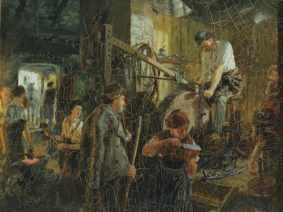 Le rémouleur à la forge à Hofgastein, 1881 - Adolph Menzel
