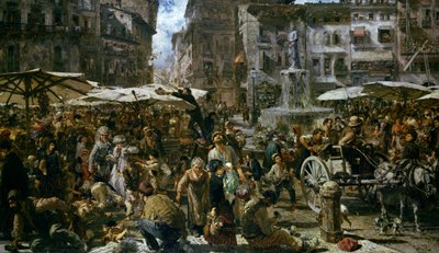 Le marché de Vérone - Adolph Menzel