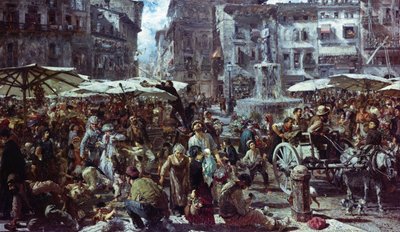 Le marché de Vérone - Adolph Menzel