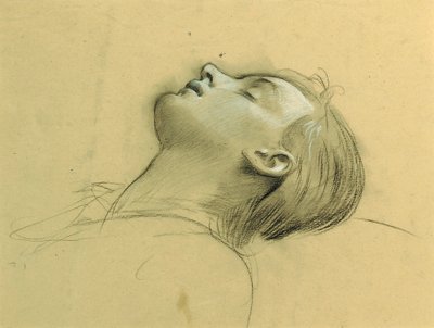 Étude de la tête de Sainte Cécile, peut-être pour "Ahasver" - Adolf Hiremy Hirschl