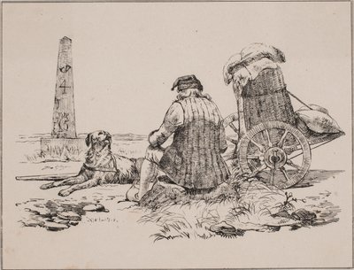Le colporteur et son chien - Johan Adolph Kittendorff