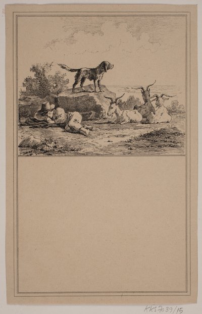 Le garçon berger. N° 14 dans Chr. Winther et M. Rørbye, "25 Images pour petits enfants" - Johan Adolph Kittendorff