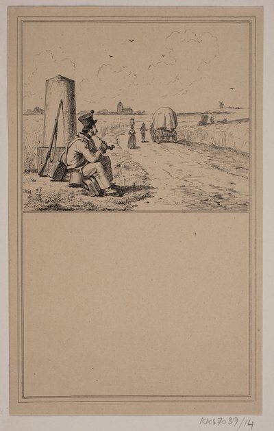 Le soldat en marche. N° 13 dans Chr. Winther et M. Rørbye, "25 Images pour petits enfants" - Johan Adolph Kittendorff