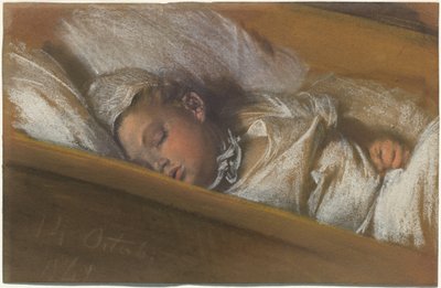 Un nourrisson endormi dans son berceau - Adolph Menzel