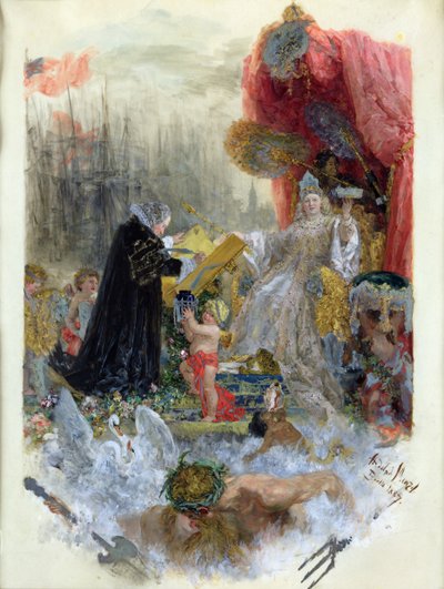 Document de citoyenneté honorifique de la ville de Hambourg, 1887 - Adolph Menzel