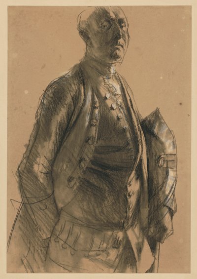 Étude de modèle pour Maupertuis. Étude préparatoire pour le tableau «Le Concert de flûte de Frédéric le Grand à Sanssouci» - Adolph Menzel