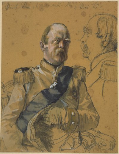 Otto comte von Bismarck-Schönhausen. Étude pour le tableau « Le couronnement de Guillaume Ier à Königsberg » - Adolph Menzel