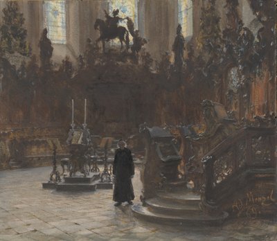 Les stalles du chœur dans la cathédrale de Mayence - Adolph Menzel