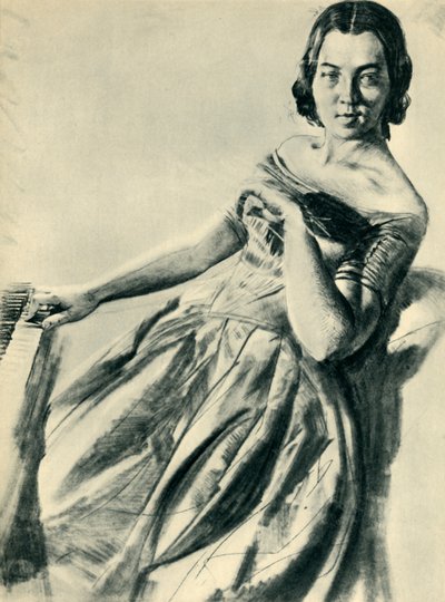Femme au piano - Adolph Menzel