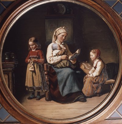 Mère enseignant - Adolph Tidemand