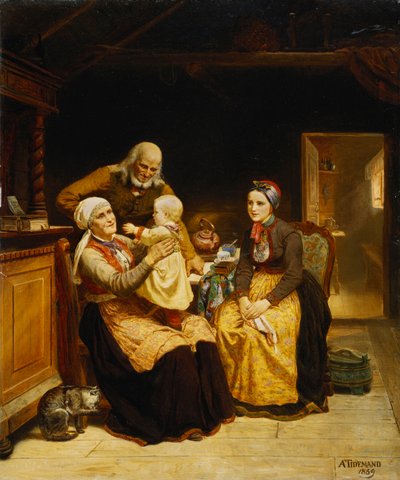 La visite aux grands-parents - Adolph Tidemand
