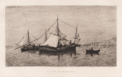 Bateau de pêche Bateau de navigation côtière Côte italienne, 1874 - Adolphe Appian