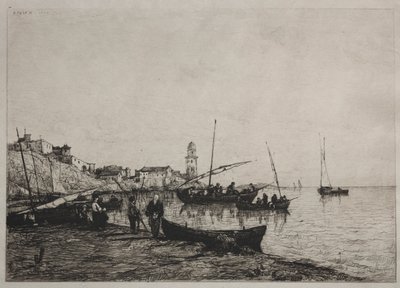 Retour des bateaux de pêche à Collioure, près de la frontière espagnole - Adolphe Appian